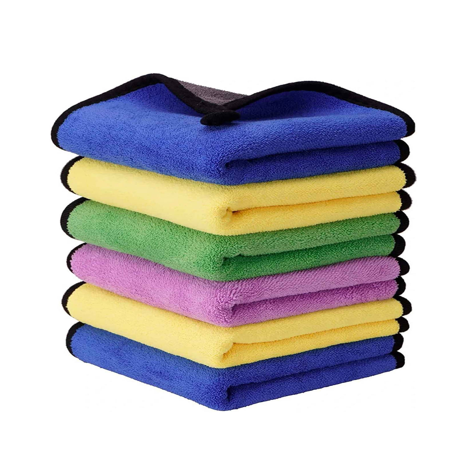     			Luxurivo Home Multicolor 500 GSM Microfiber Cloth For Automobile ( Pack of 6 )