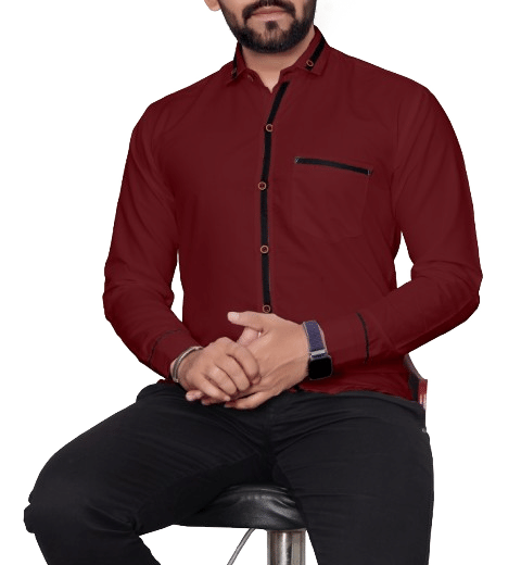 MAN'S SUITUP Cotton Blend Regular Fit Solids Full Sleeves Men's Casual Shirt - Maroon ( Pack of 1 ) MAN'S SUITUP Cotton Blend Regular Fit Solids Full Sleeves Men's Casual Shirt - Maroon ( Pack of 1 )