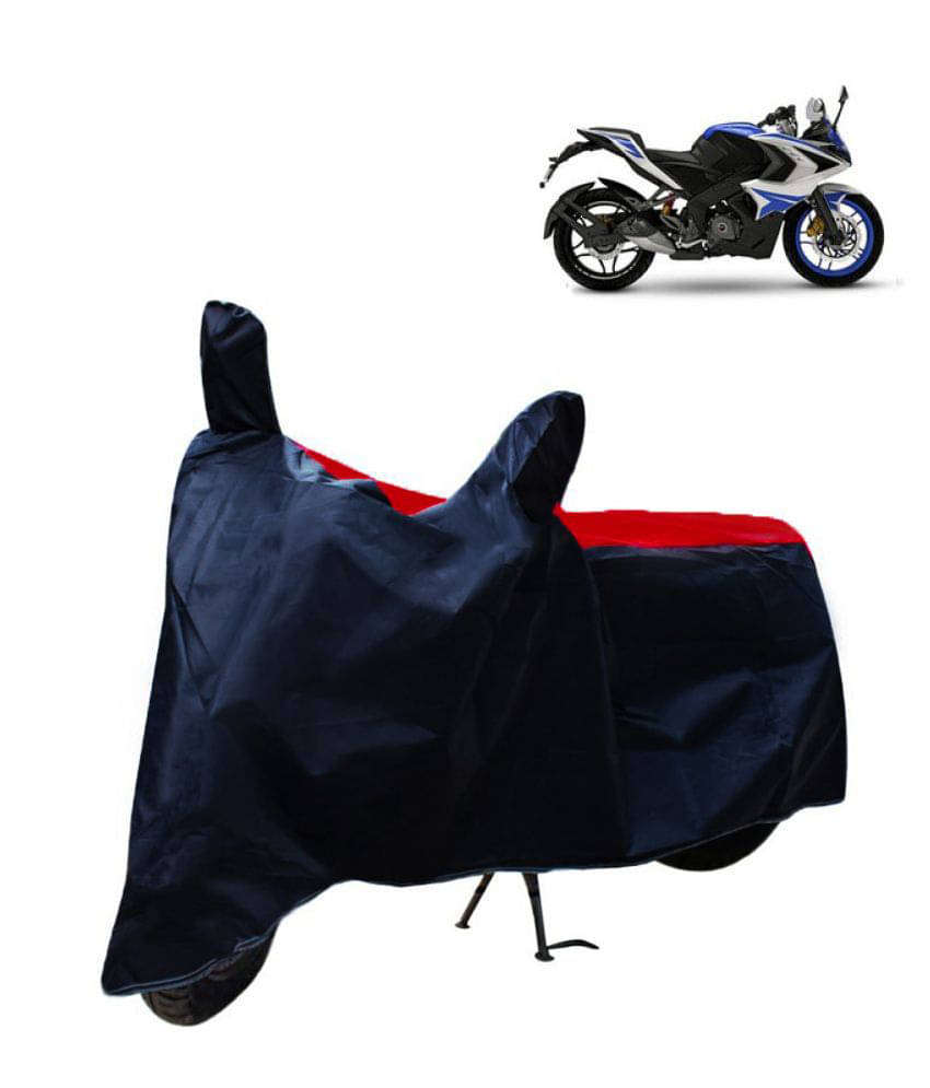     			Mahek Accessories Dustproof Bike Cover For Bajaj Pulsar RS 200 STD with Mirror Pocket - Red & Blue