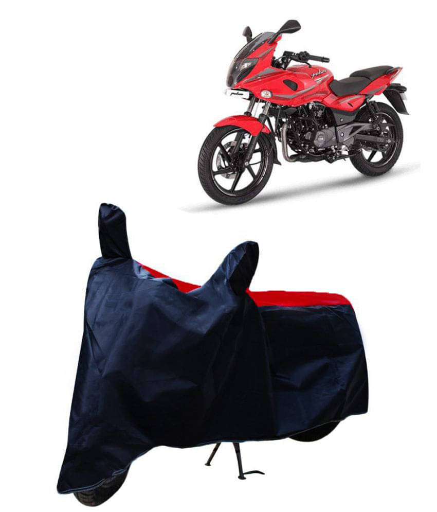    			Mahek Accessories Dustproof Bike Cover For Bajaj Pulsar 220 F with Mirror Pocket - Red & Blue