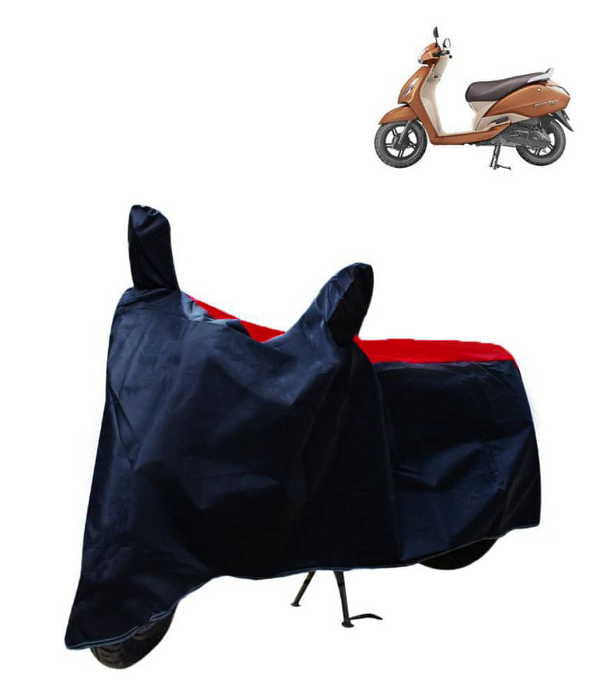     			Mahek Accessories Dustproof Bike Cover For TVS Jupiter with Mirror Pocket - Red & Blue