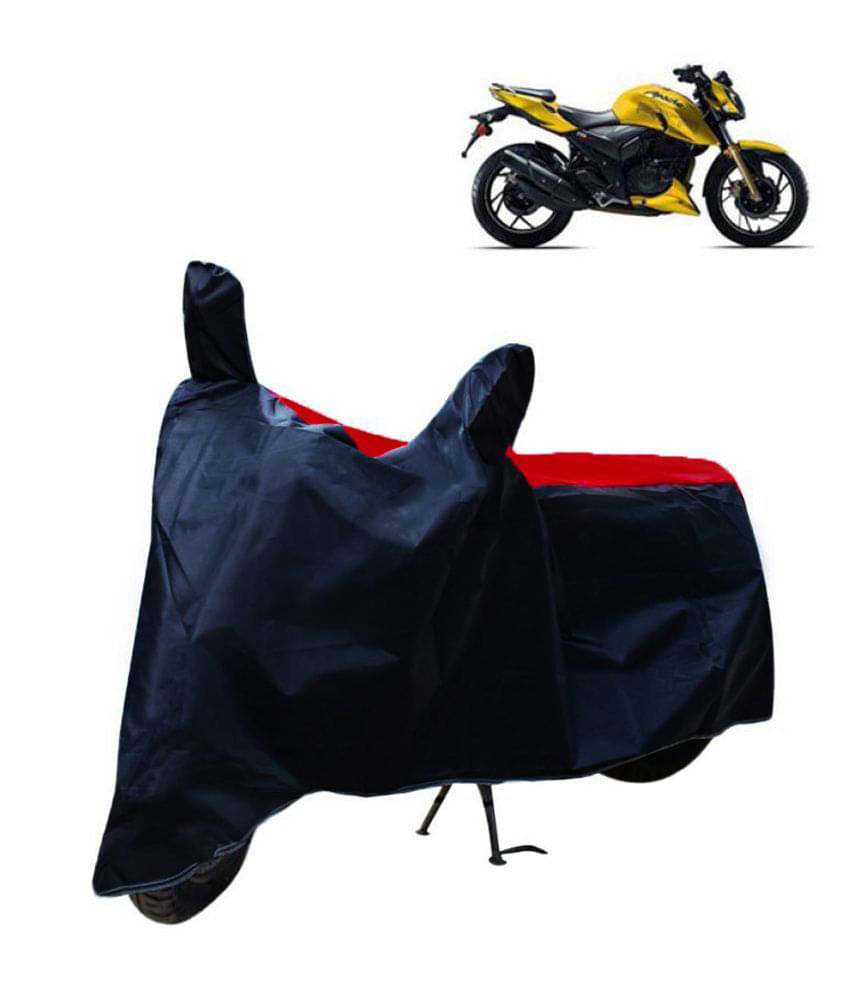     			Mahek Accessories Dustproof Bike Cover For TVS Apache RTR with Mirror Pocket - Red & Blue