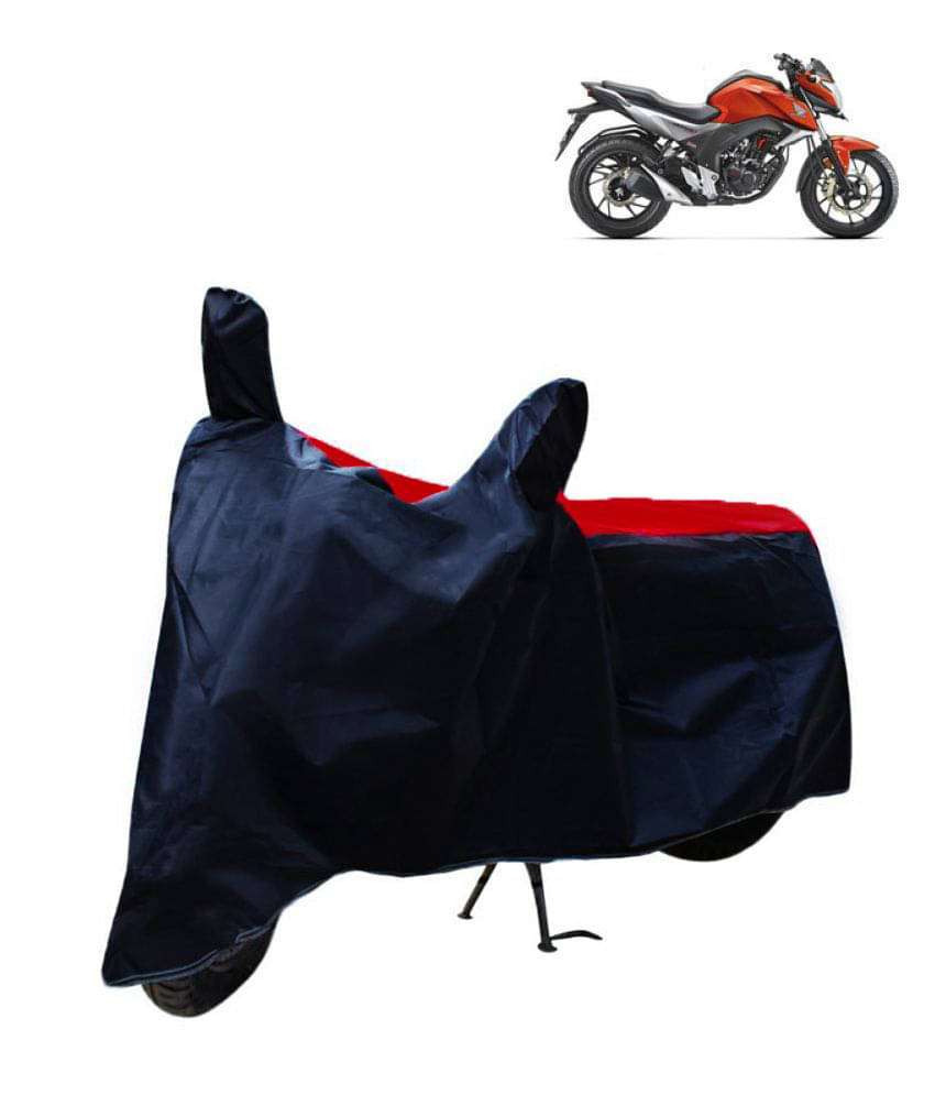     			Mahek Accessories Dustproof Bike Cover For Honda CB Hornet 160R with Mirror Pocket - Red & Blue