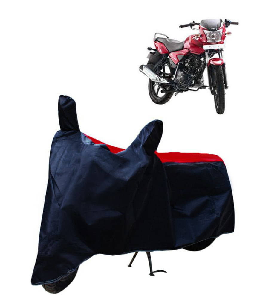 Mahek Accessories Dustproof Bike Cover For TVS Jive with Mirror Pocket - Red & Blue Mahek Accessories Dustproof Bike Cover For TVS Jive with Mirror Pocket - Red & Blue