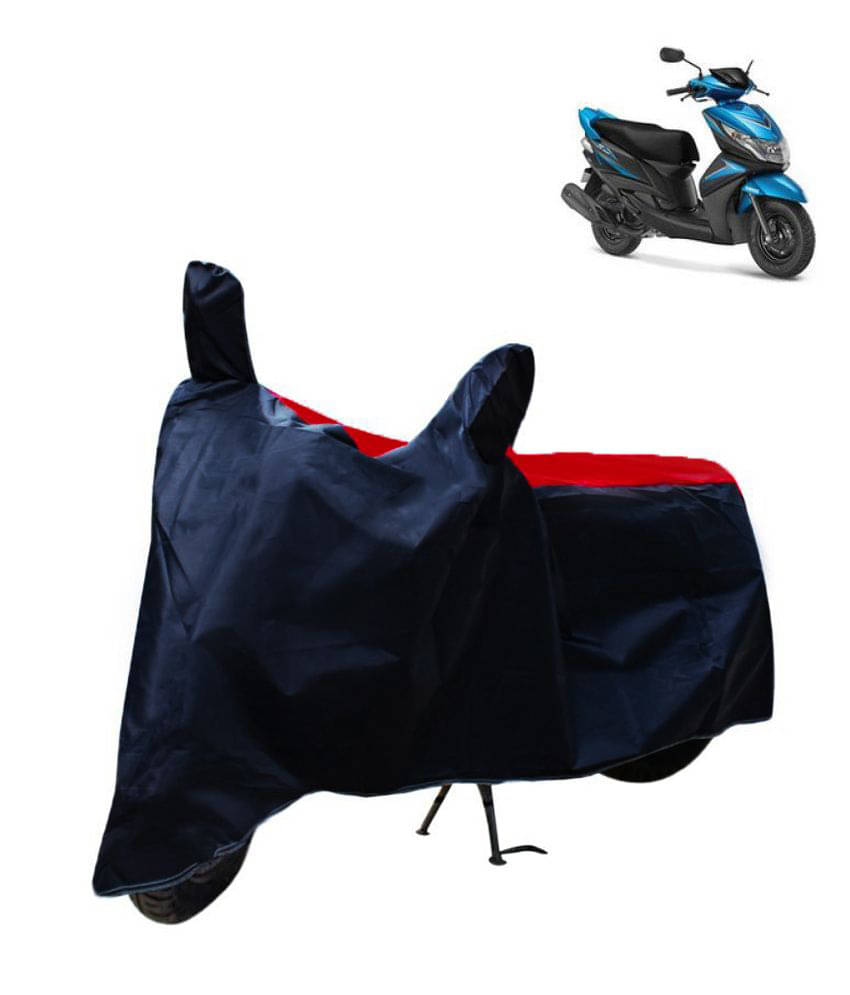 Mahek Accessories Dustproof Bike Cover For Yamaha Ray with Mirror Pocket - Red & Blue Mahek Accessories Dustproof Bike Cover For Yamaha Ray with Mirror Pocket - Red & Blue