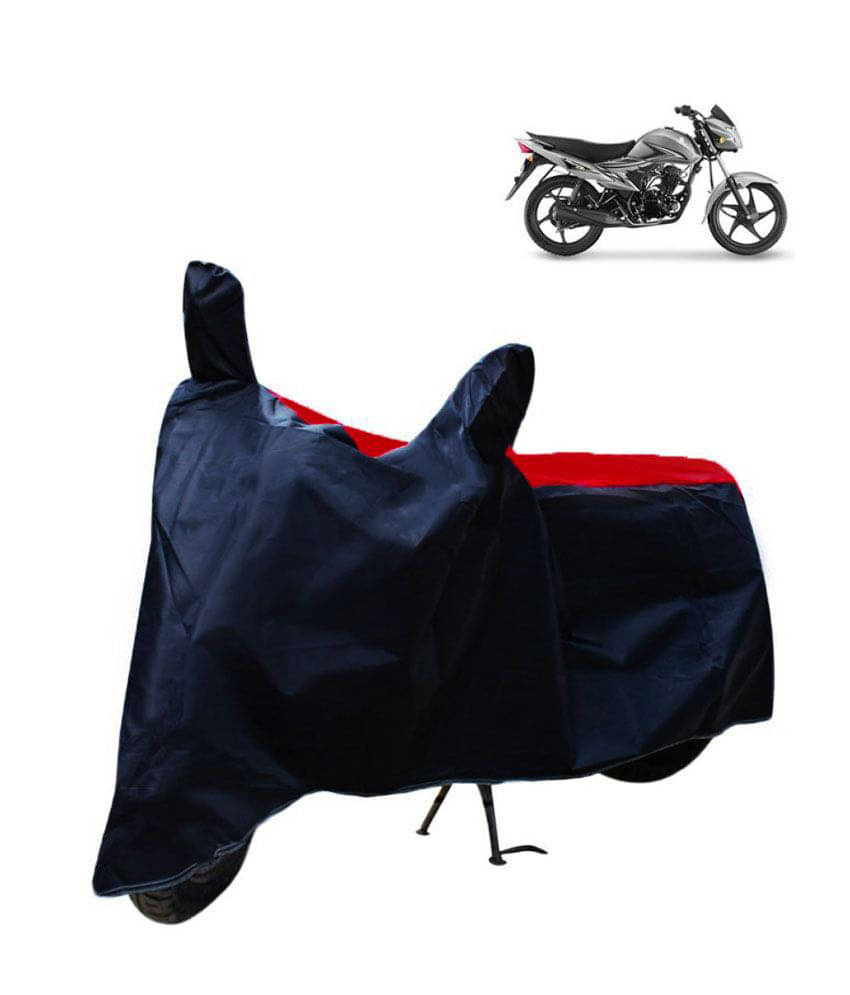     			Mahek Accessories Dustproof Bike Cover For Suzuki Hayate with Mirror Pocket - Red & Blue