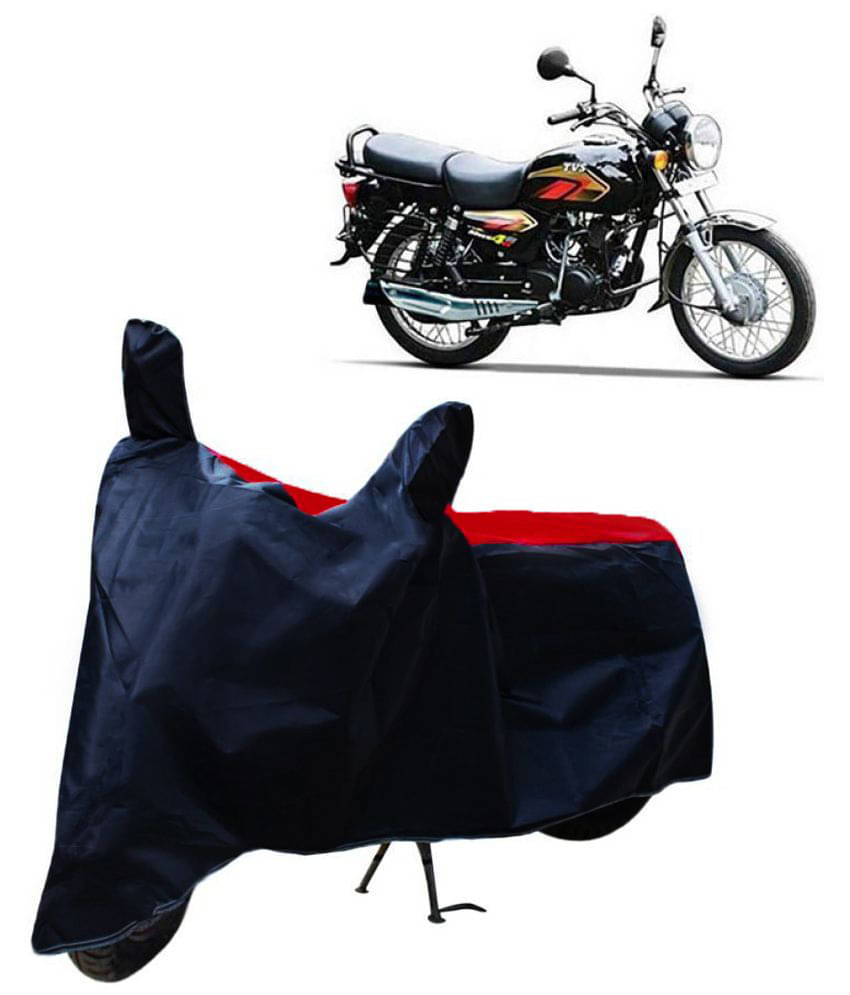     			Mahek Accessories Dustproof Bike Cover For TVS Max 4R with Mirror Pocket - Red & Blue