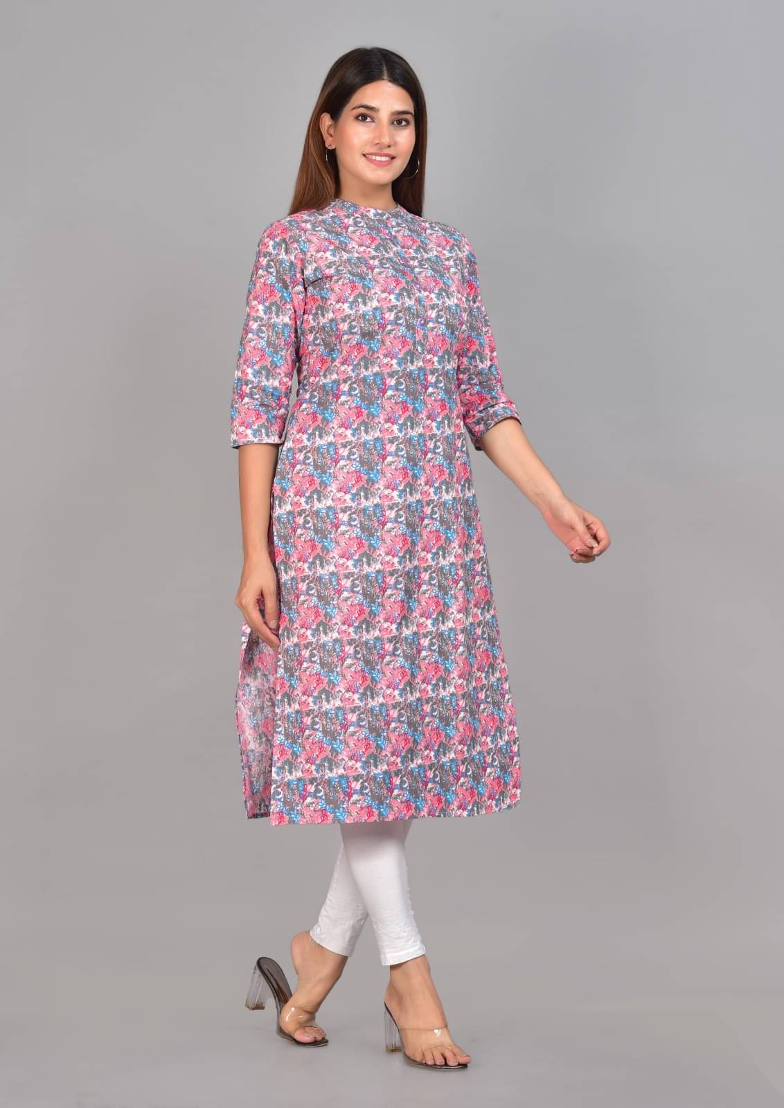 Metafab Women 100% Cotton Printed Straight Kurti ( Navy Blue ) Metafab Women 100% Cotton Printed Straight Kurti ( Navy Blue )