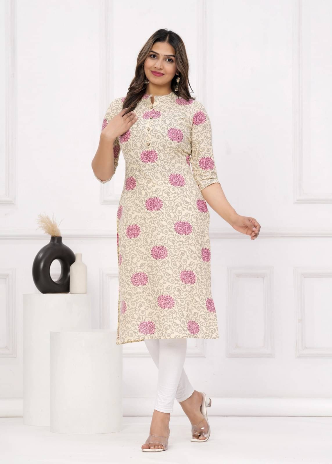     			Metafab Women Cotton Printed Straight Kurti ( Multicolor )