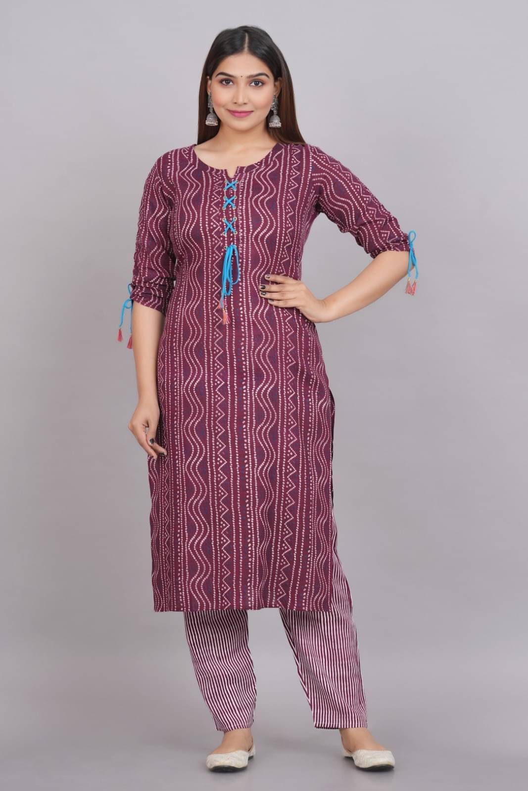 Metafab Women Viscose Printed Straight Kurti With Pants ( Maroon ) Metafab Women Viscose Printed Straight Kurti With Pants ( Maroon )