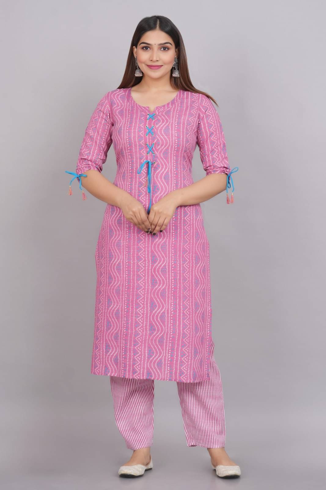 Metafab Women Viscose Printed Straight Kurti With Pants ( Pink ) Metafab Women Viscose Printed Straight Kurti With Pants ( Pink )