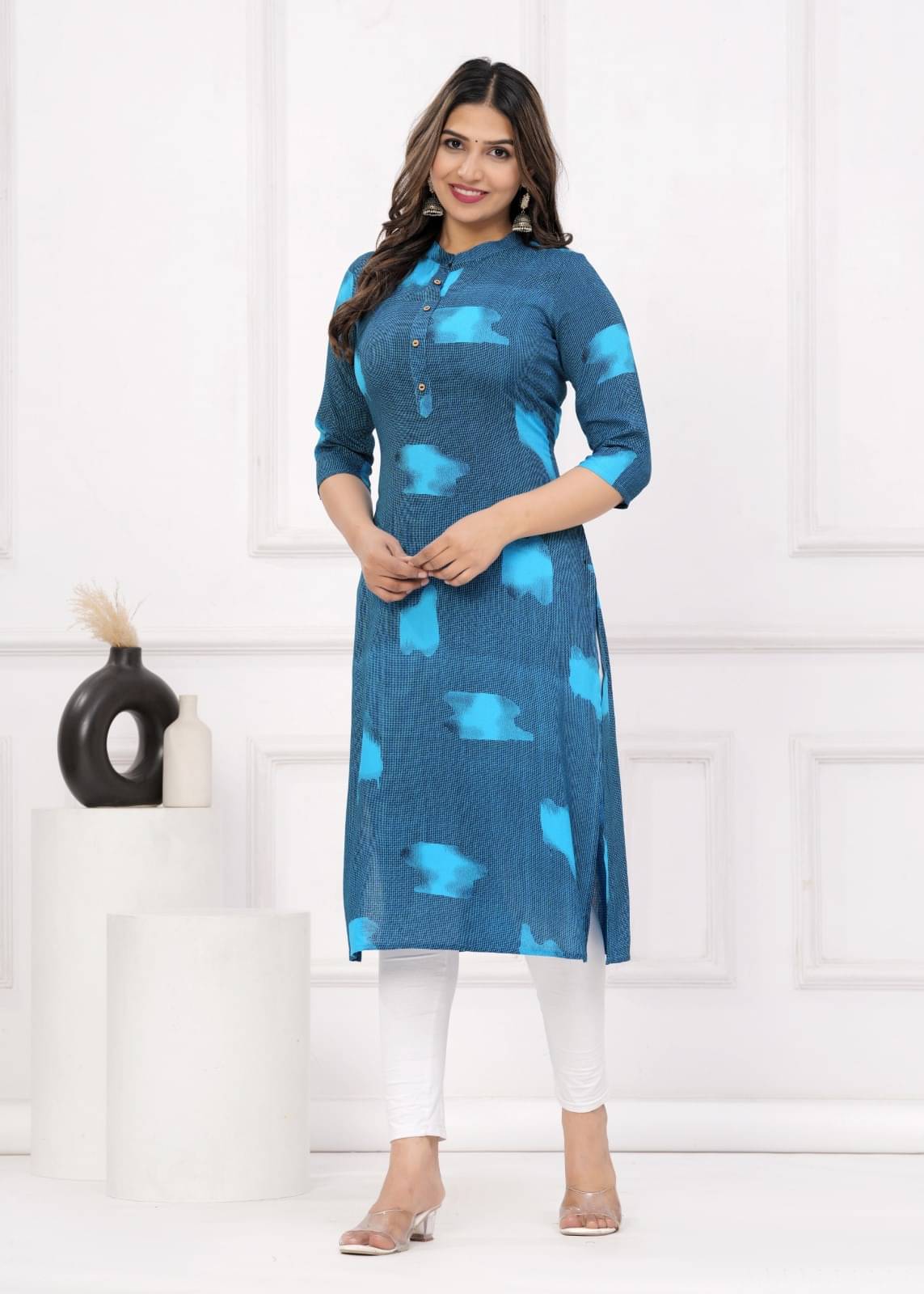     			Metafab Women Viscose Rayon Printed Straight Kurti ( Multicolor )
