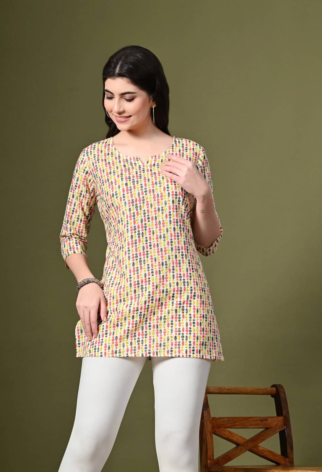     			Metafab Women Viscose Rayon Printed A-line Kurti ( Multicolor )