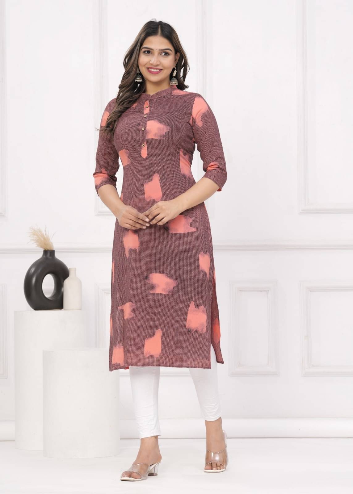 Metafab Women Viscose Rayon Printed Straight Kurti ( Pink ) Metafab Women Viscose Rayon Printed Straight Kurti ( Pink )