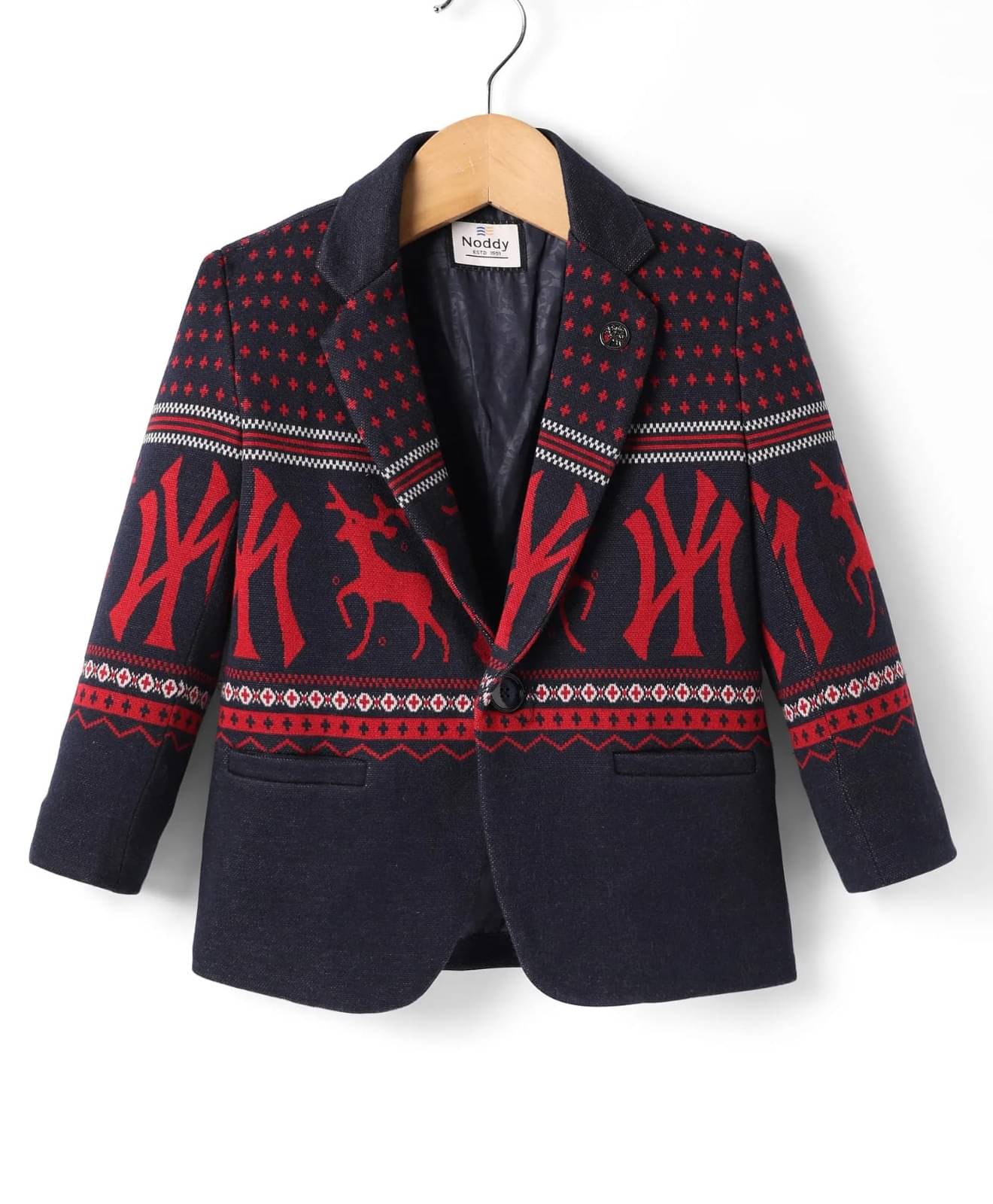     			Noddy Boys Cotton Blend Blazer ( Pack of 1 , Red )