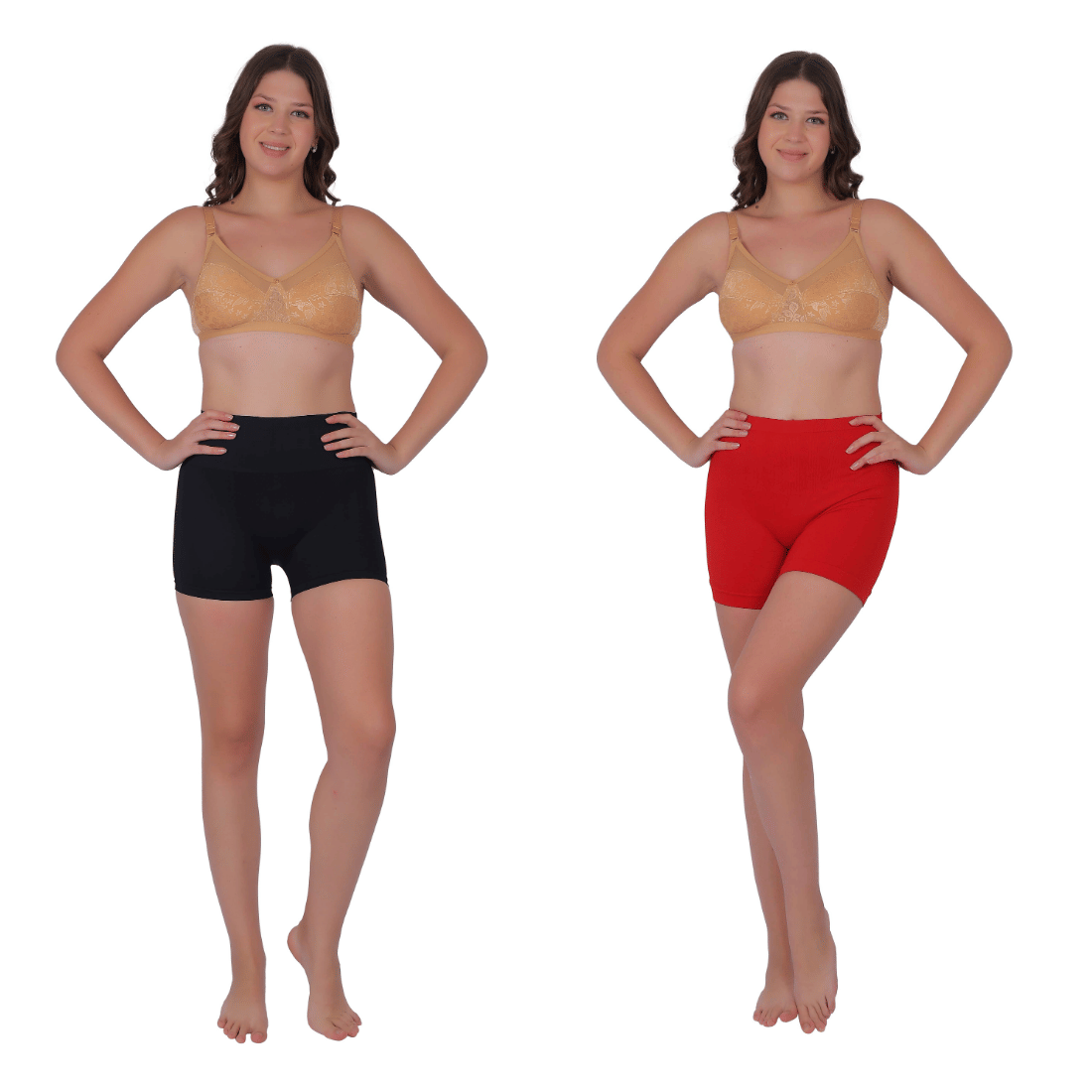 Pia Trends Pack of 2 Cotton Blend Women's Tummy Tucker ( Black,Red ) Pia Trends Pack of 2 Cotton Blend Women's Tummy Tucker ( Black,Red )