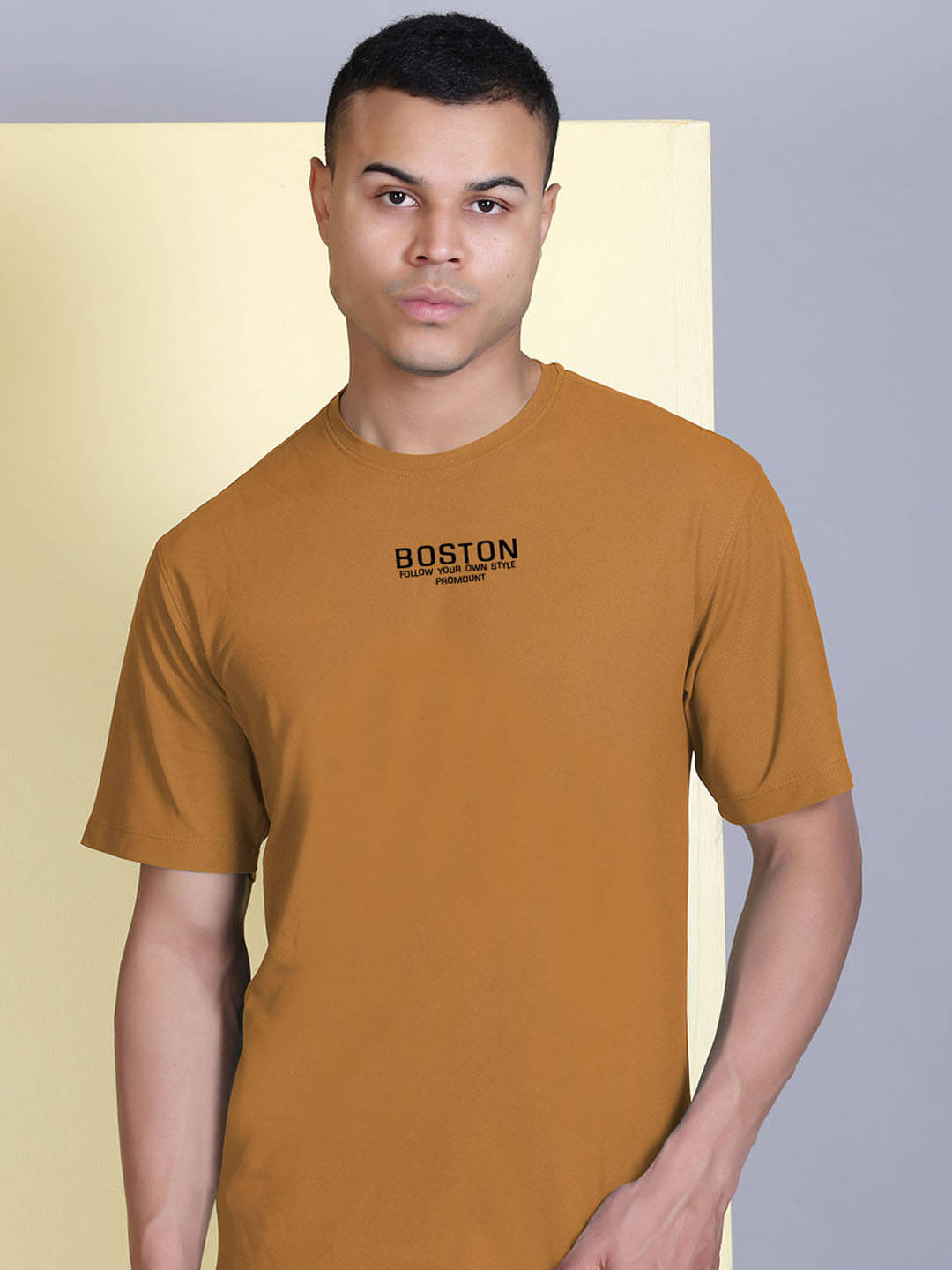     			Promount Men Polyester Regular Fit Printed T-Shirt ( Brown )