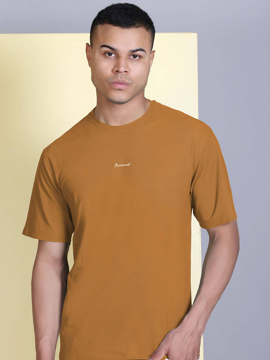     			Promount Men Polyester Regular Fit Solid T-Shirt ( Brown )