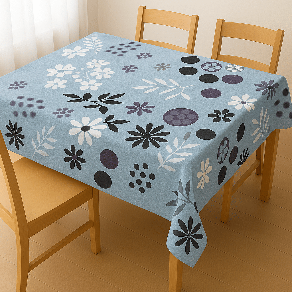 ROYAL - NEST Printed Polyester 4 Seater Rectangle Table Cover ( 152 x 101 ) cm Pack of 1 Navy Blue ROYAL - NEST Printed Polyester 4 Seater Rectangle Table Cover ( 152 x 101 ) cm Pack of 1 Navy Blue