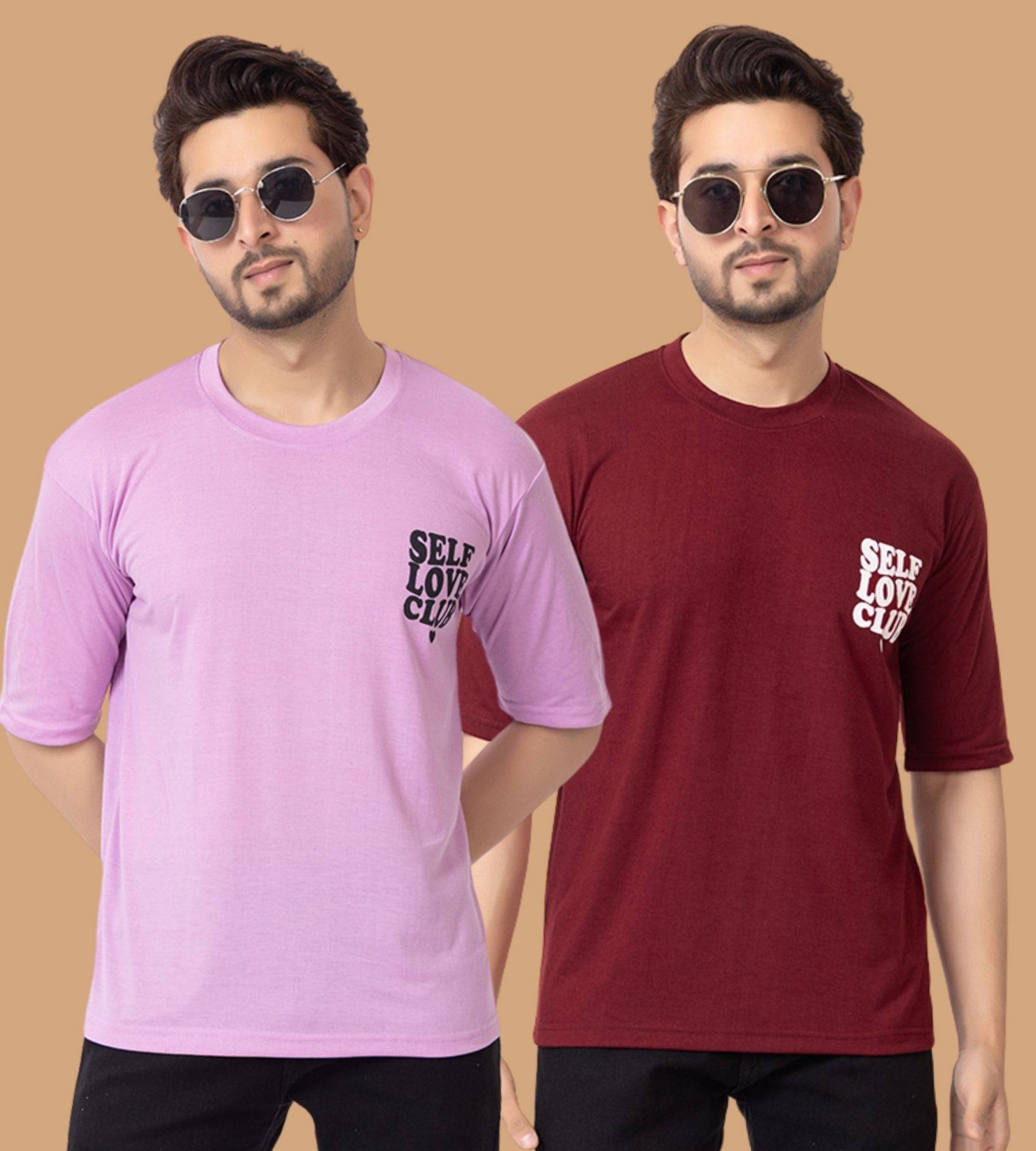 SHREYNKA Men Cotton Blend Oversized Fit Solid T-Shirt ( Multicolor1 ) SHREYNKA Men Cotton Blend Oversized Fit Solid T-Shirt ( Multicolor1 )