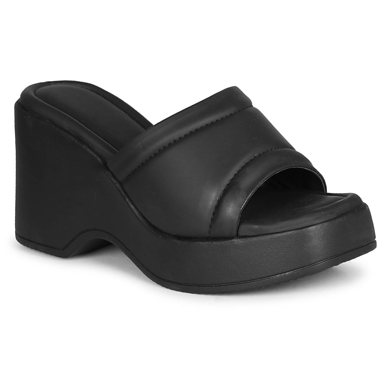     			Saheb Black Women's Slip On Heels