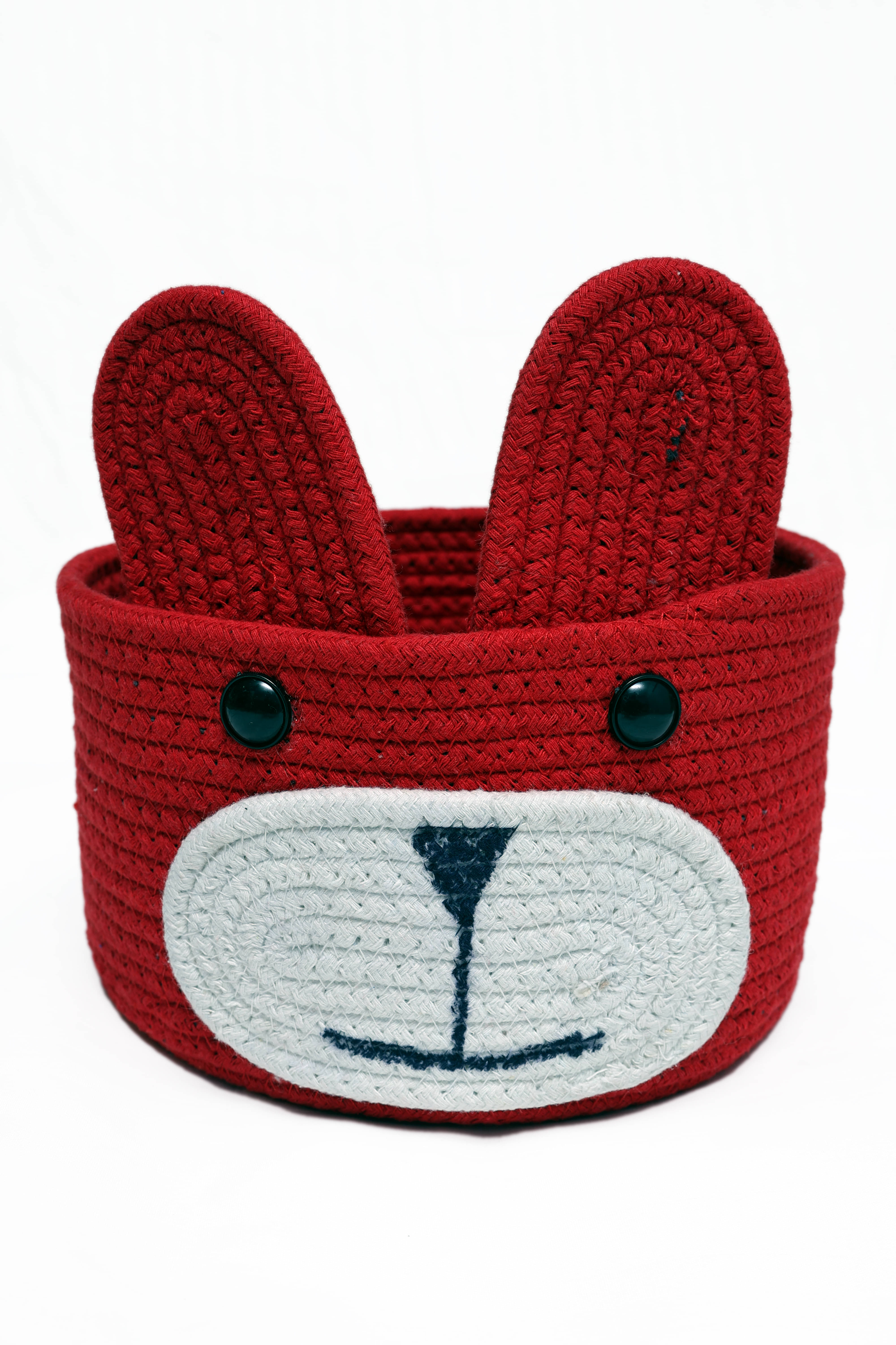     			Sai Arpan Cute Kitty Handcrafted Cotton Rope Storage Basket,  Nursery Organizers and Storage, Baby Hamper, Kids Basket, Toy Bin, Baby Gift Basket