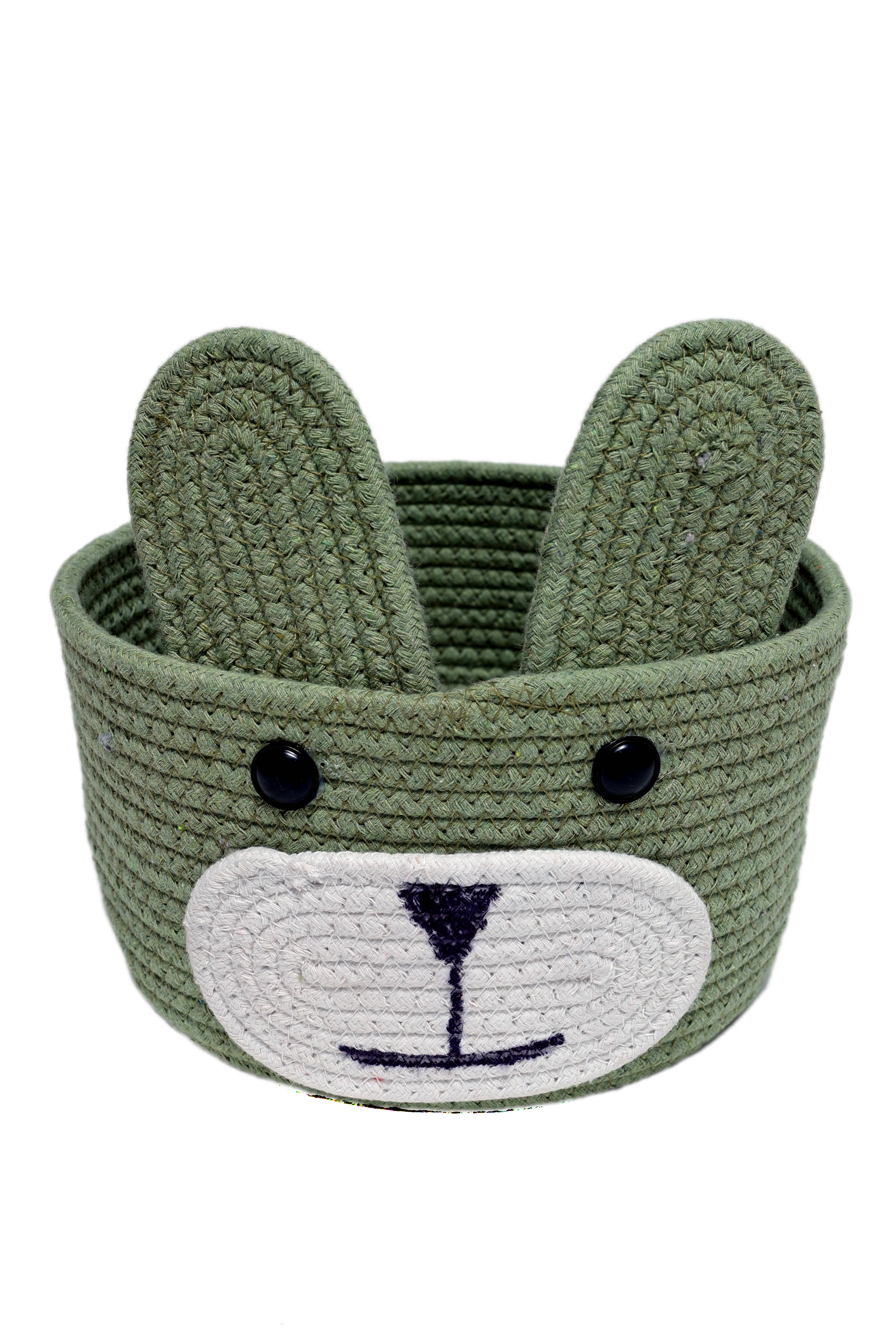     			Sai Arpan Cute Kitty Handcrafted Cotton Rope Storage Basket,  Nursery Organizers and Storage, Baby Hamper, Kids Basket, Toy Bin, Baby Gift Basket