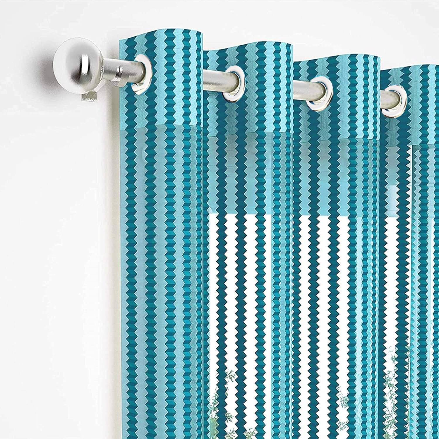 Sai Arpan Solid Transparent Eyelet Curtain 7 ft ( Pack of 1 ) - Multicolor Sai Arpan Solid Transparent Eyelet Curtain 7 ft ( Pack of 1 ) - Multicolor