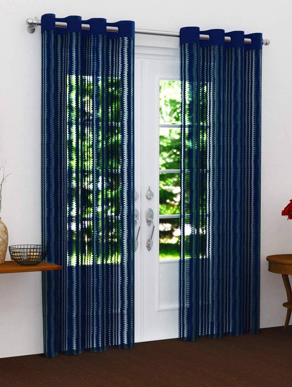 Sai Arpan Solid Transparent Eyelet Curtain 7 ft ( Pack of 2 ) - Multicolor Sai Arpan Solid Transparent Eyelet Curtain 7 ft ( Pack of 2 ) - Multicolor