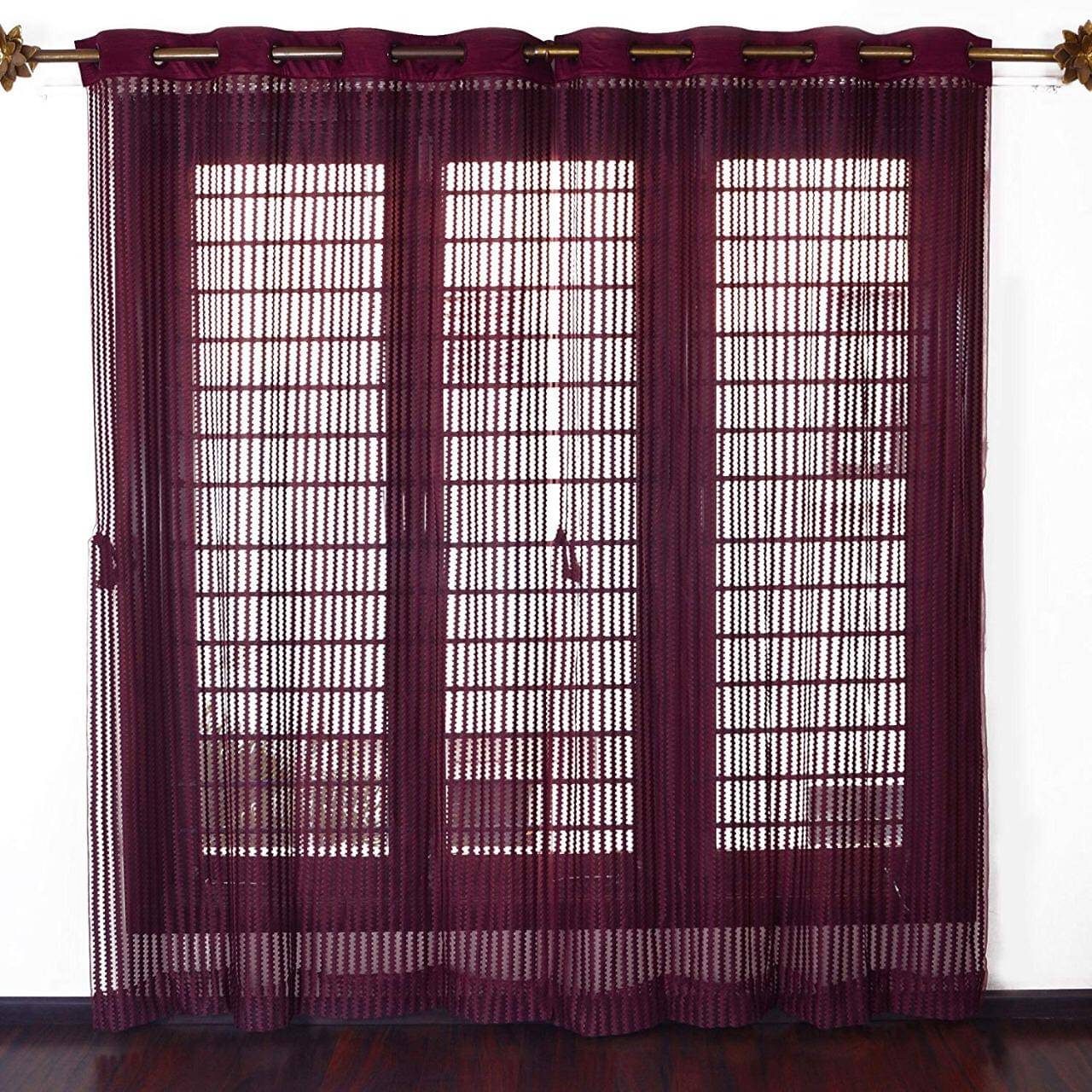     			Sai Arpan Solid Transparent Eyelet Curtain 7 ft ( Pack of 1 ) - Multicolor