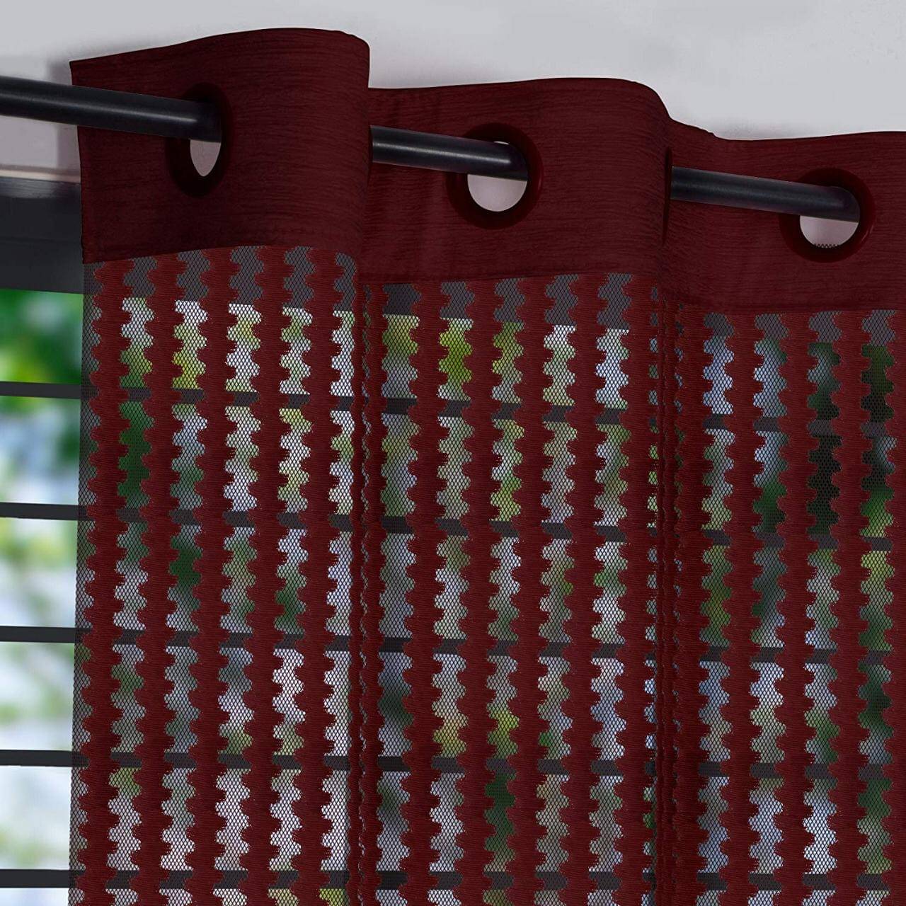     			Sai Arpan Solid Transparent Eyelet Curtain 5 ft ( Pack of 1 ) - Multicolor