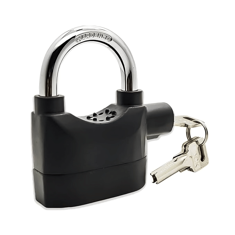 Security Alarm Padlock with Siren and Keys, Heavy Duty Steel Lock, Black, Waterproof Anti-Theft Lock Security Alarm Padlock with Siren and Keys, Heavy Duty Steel Lock, Black, Waterproof Anti-Theft Lock