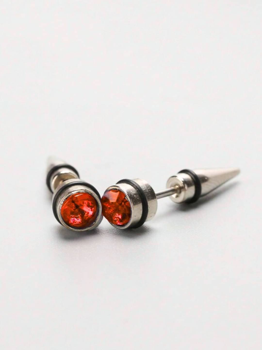     			Style Wind Red Bullet Stainless Steel Stud Earring