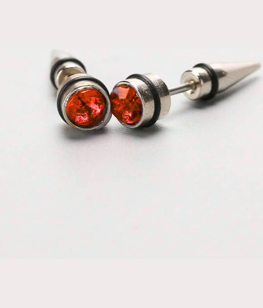 Style Wind Red Bullet Stainless Steel Stud Earring - Earrings | Buy online on ZillyBuy