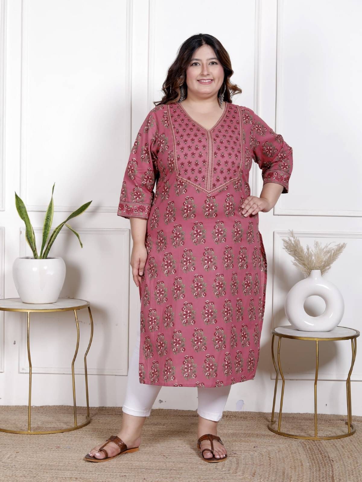    			Swasti Women Cotton Printed Straight Kurti ( Red )