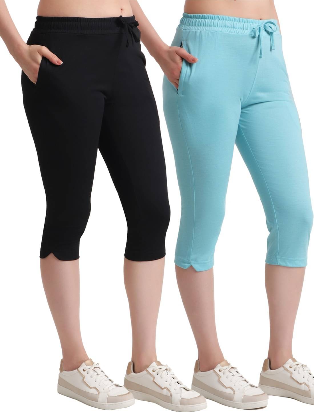     			T.T. Polyester Capris - Multi Color