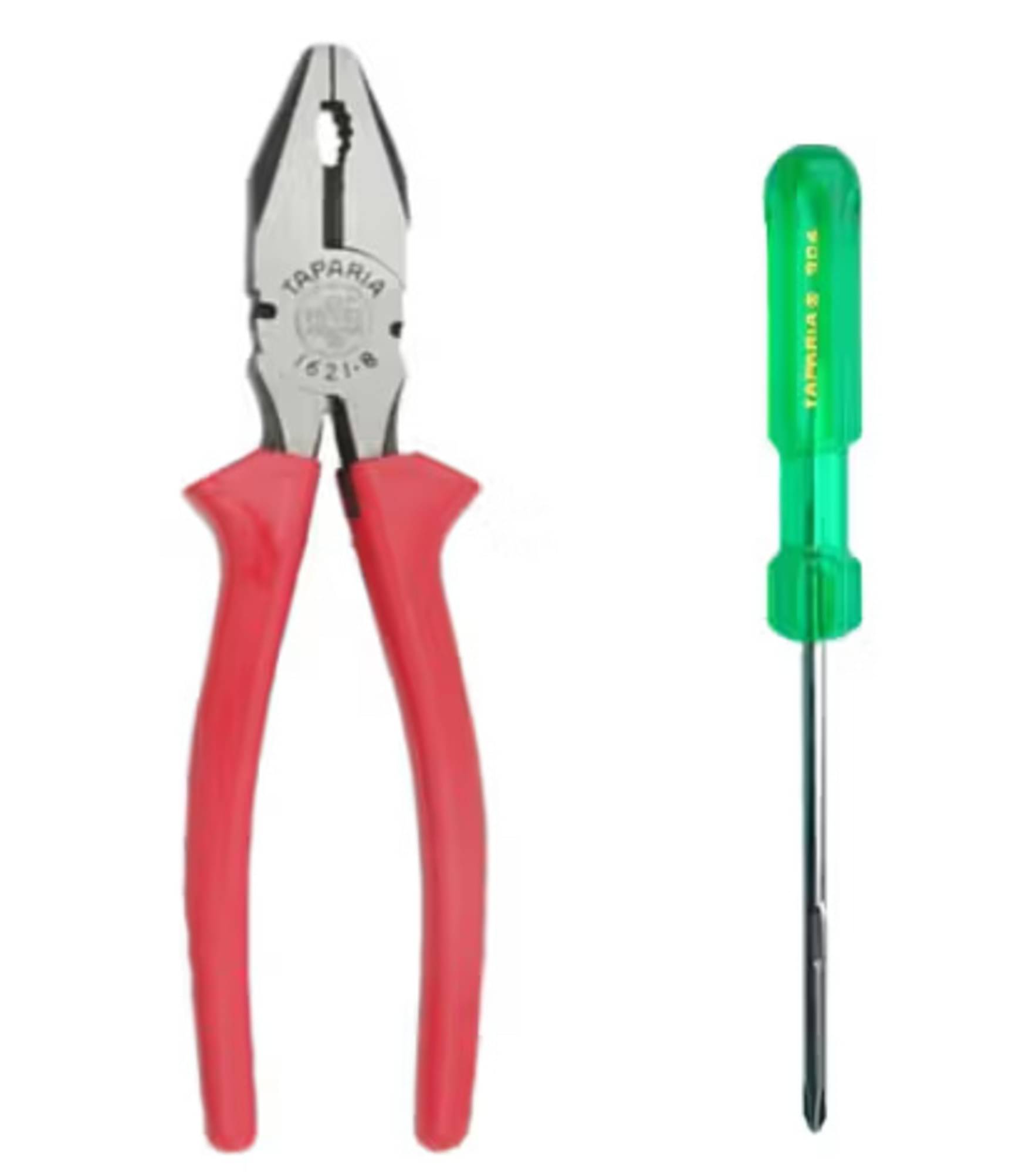 Taparia Hand Tool Combo – 8-Inch Combination Plier (1621) + 2-in-1 Screwdriver (904, 4-Inch) Taparia Hand Tool Combo – 8-Inch Combination Plier (1621) + 2-in-1 Screwdriver (904, 4-Inch)