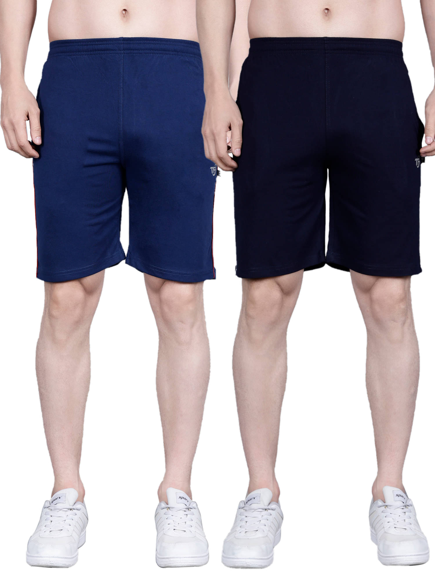     			Texfro Blue,Navy Blue Cotton Men's Shorts ( Pack of 2 )