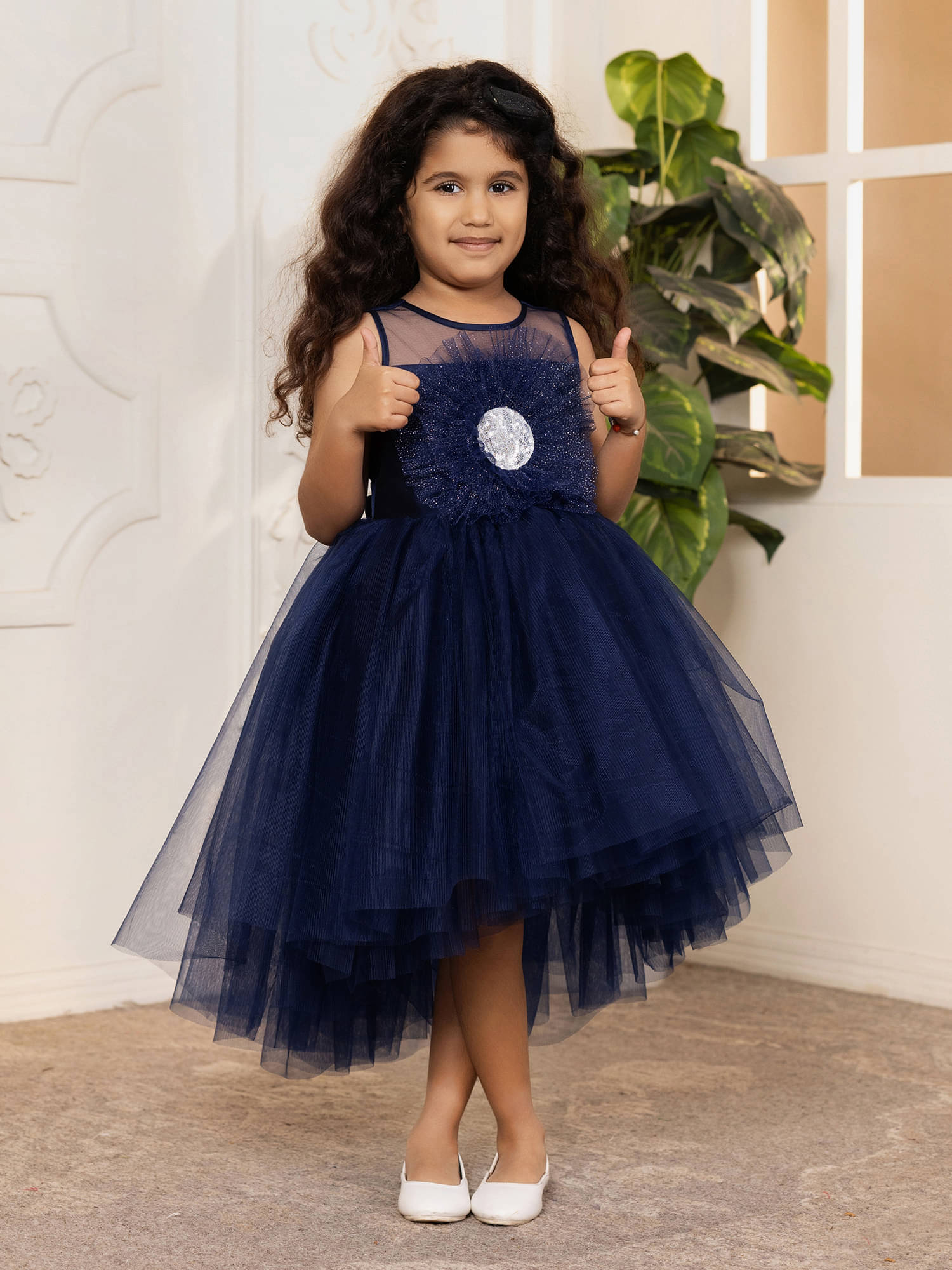 Toy Balloon Kids Net Dress For Girls ( Pack of 1 , Navy )     			Toy Balloon Kids Net Dress For Girls ( Pack of 1 , Navy )