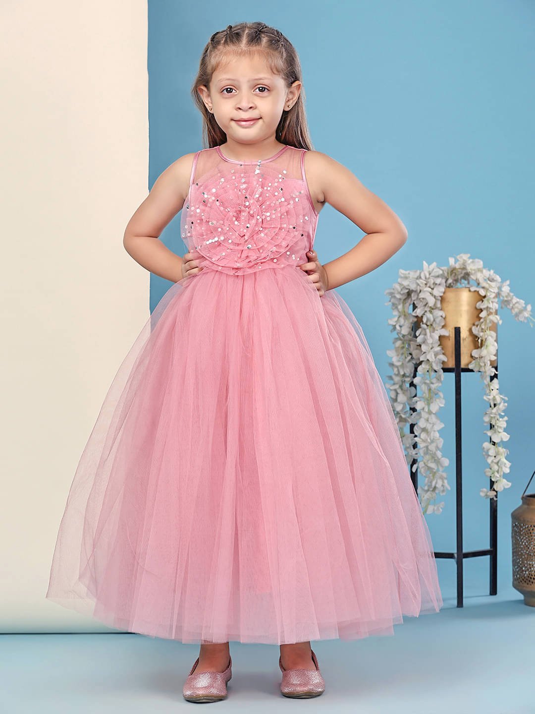 Toy Balloon Kids Net Gown For Girls ( Pack of 1 , Pink ) Toy Balloon Kids Net Gown For Girls ( Pack of 1 , Pink )