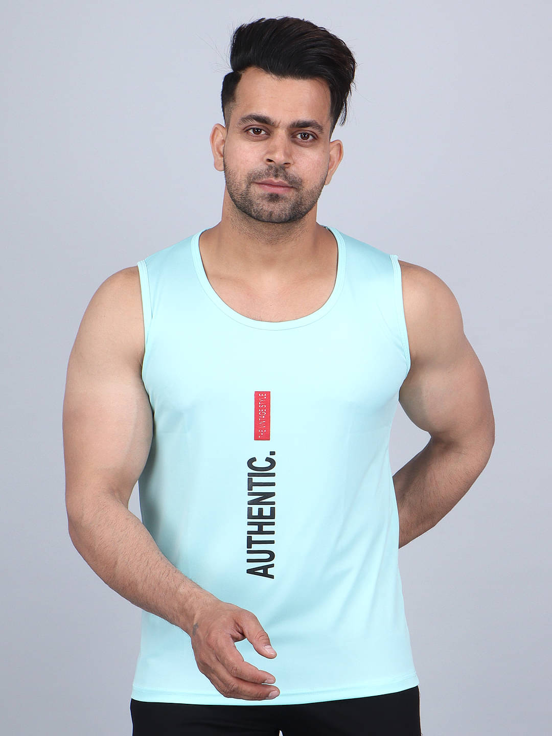     			Urban Trees Pack of 1 Cotton Blend Gym Vest For Men ( Blue )