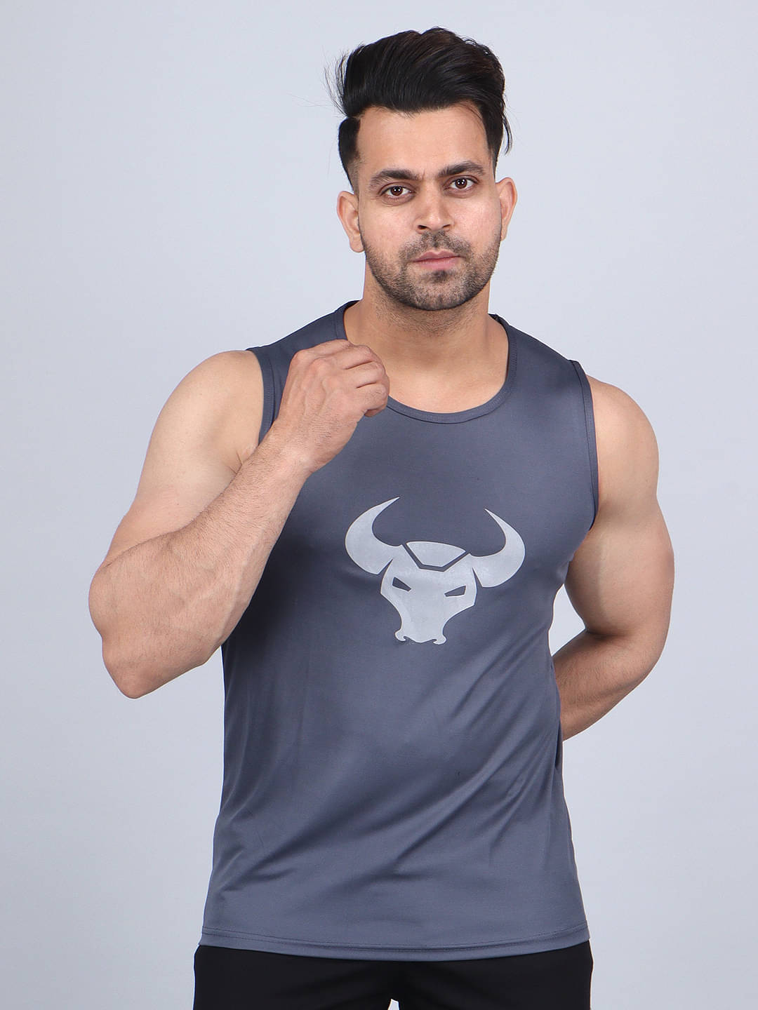 Urban Trees Pack of 1 Cotton Blend Gym Vest For Men ( Dark grey ) Urban Trees Pack of 1 Cotton Blend Gym Vest For Men ( Dark grey )
