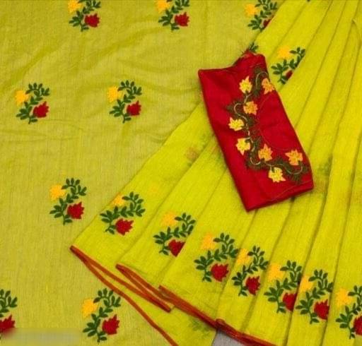 V FANCY Chanderi Solid Saree With Stitched Blouse ( Mint Green ) V FANCY Chanderi Solid Saree With Stitched Blouse ( Mint Green )