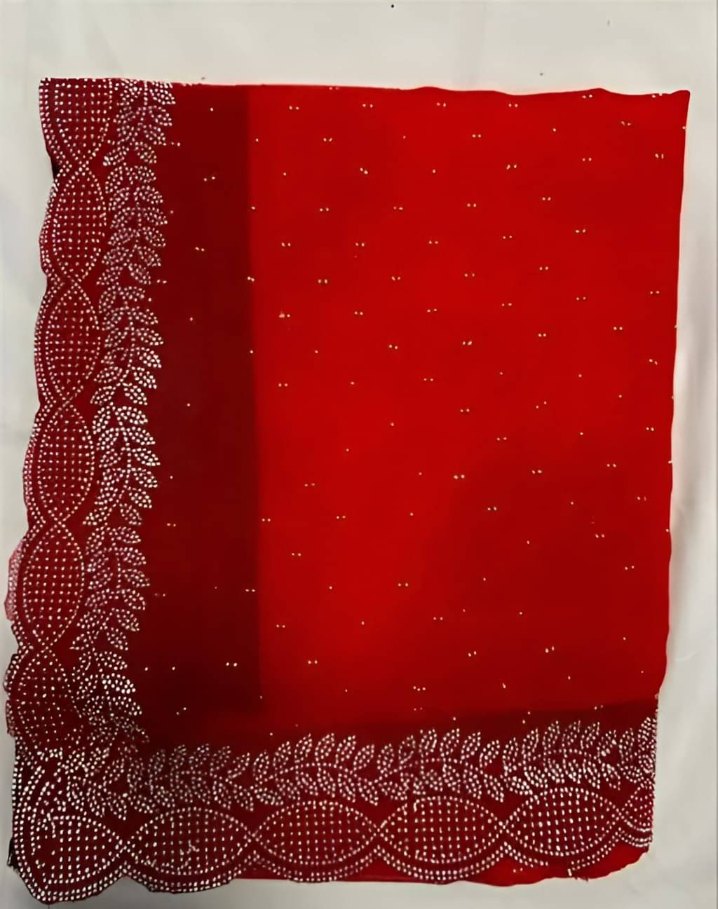 V FANCY Georgette Solid Saree With Stitched Blouse ( Red ) V FANCY Georgette Solid Saree With Stitched Blouse ( Red )