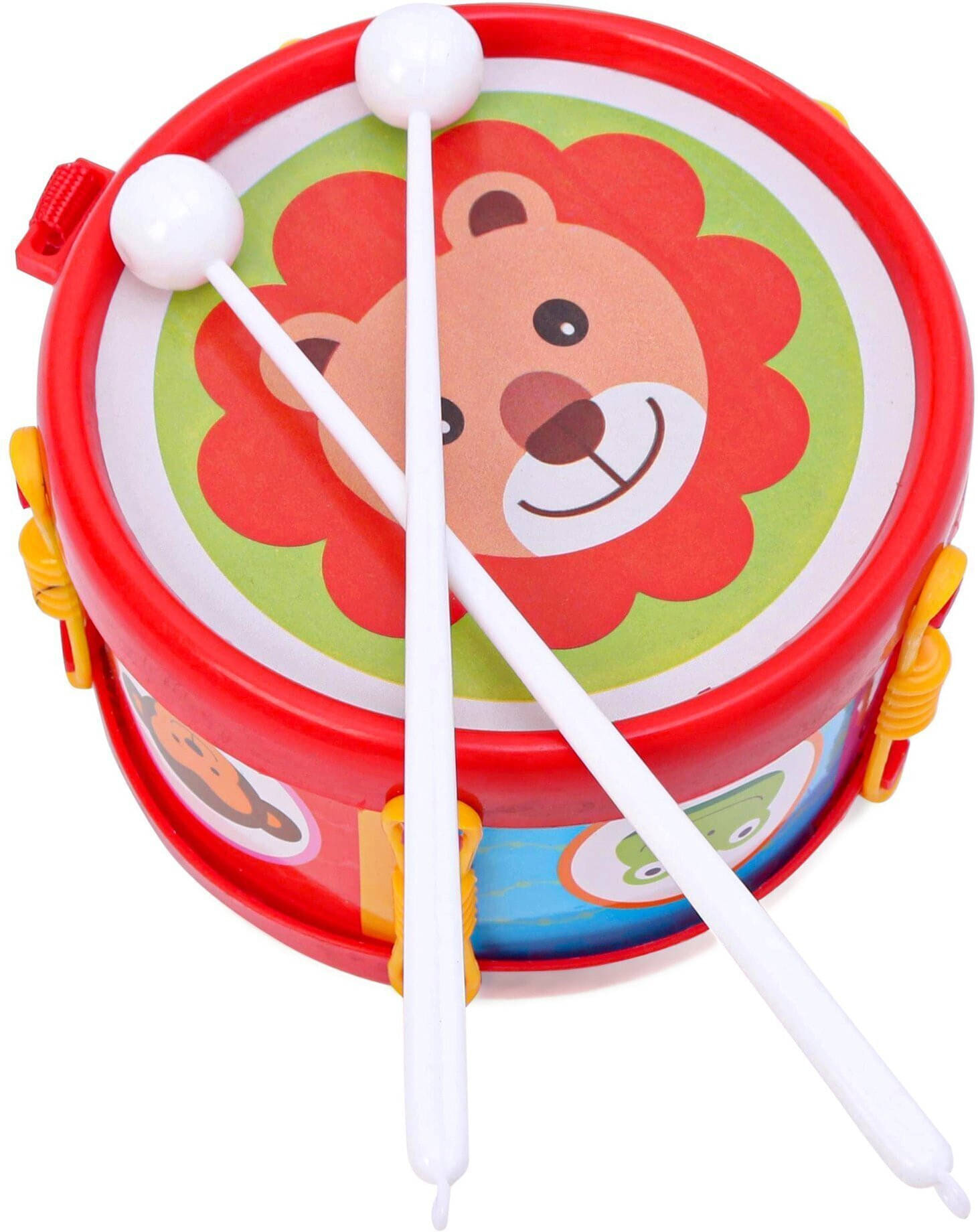     			YUIOP - Small Drum - Musical Drum With 2 Sticks - Animal Print - Play & Learn Music