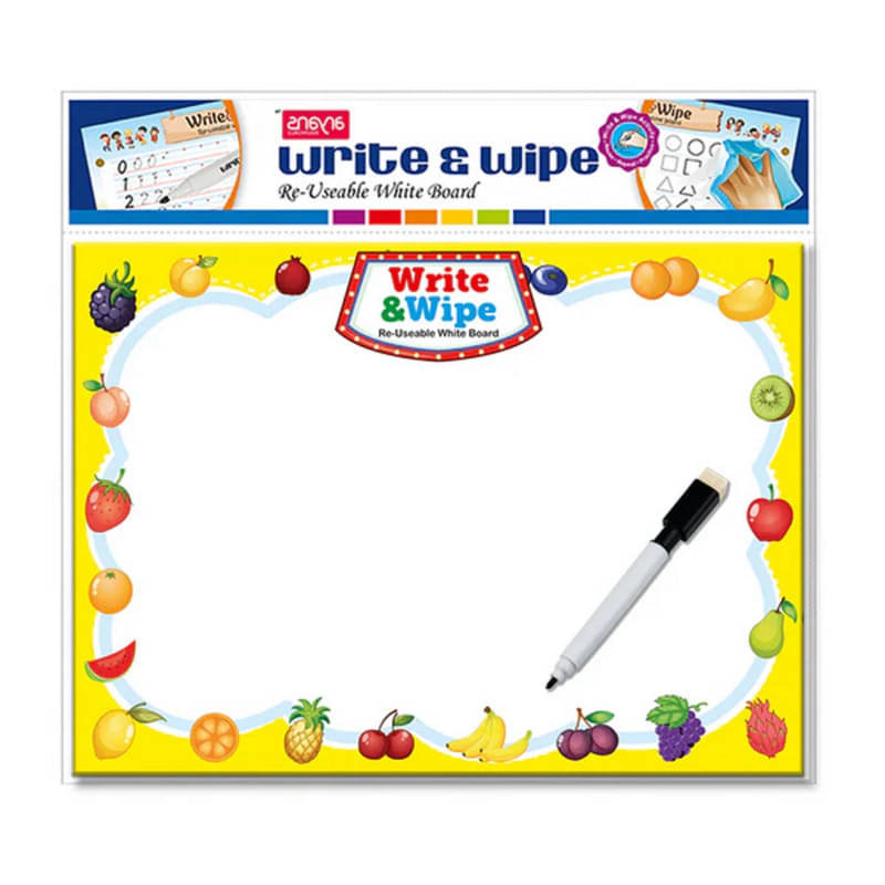     			YUIOP - Write & Wipe - Re Usable White Board - Fruits Activity - Learning For Kids