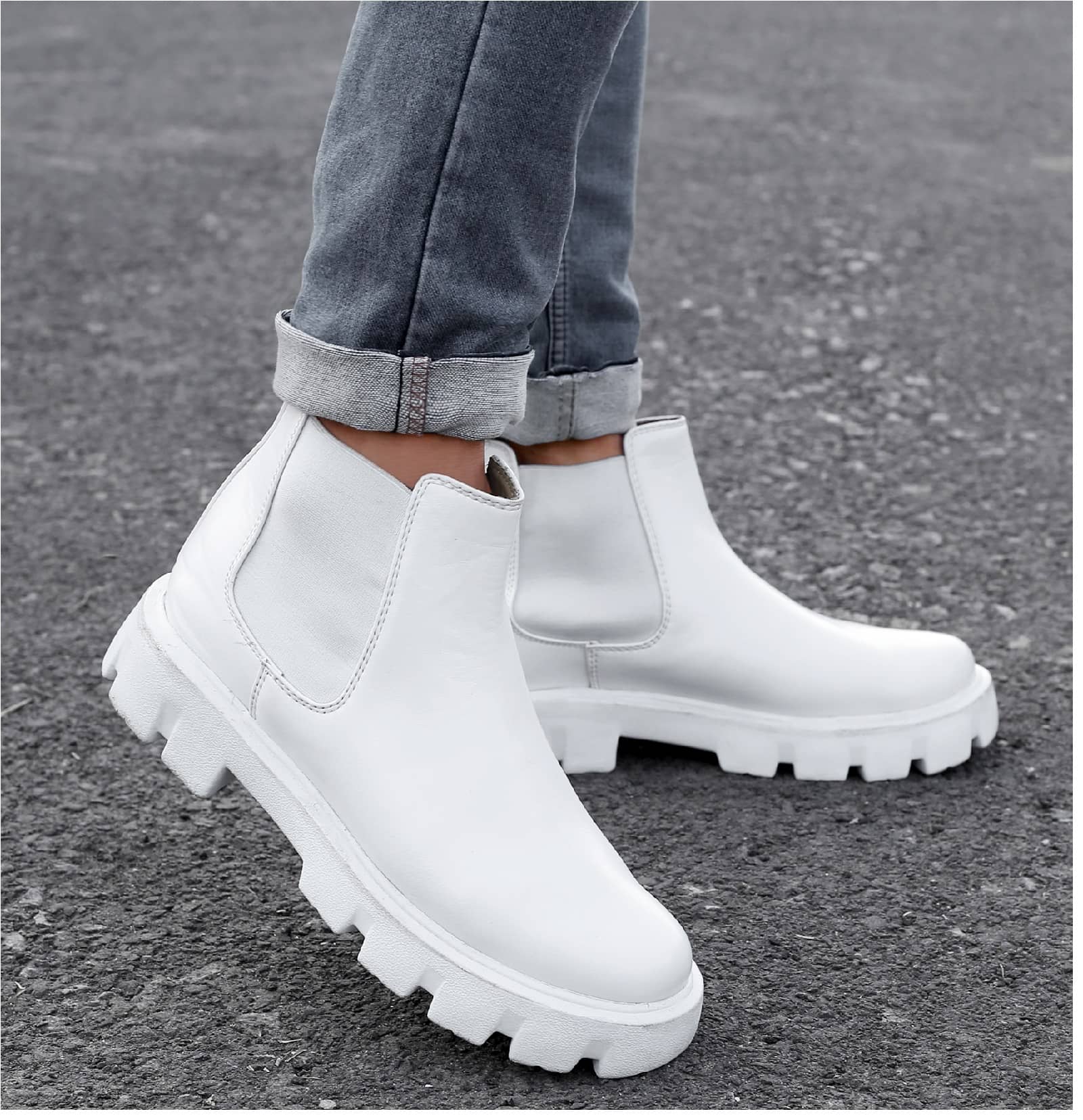 YUVRATO BAXI White Men's Chelsea Boots