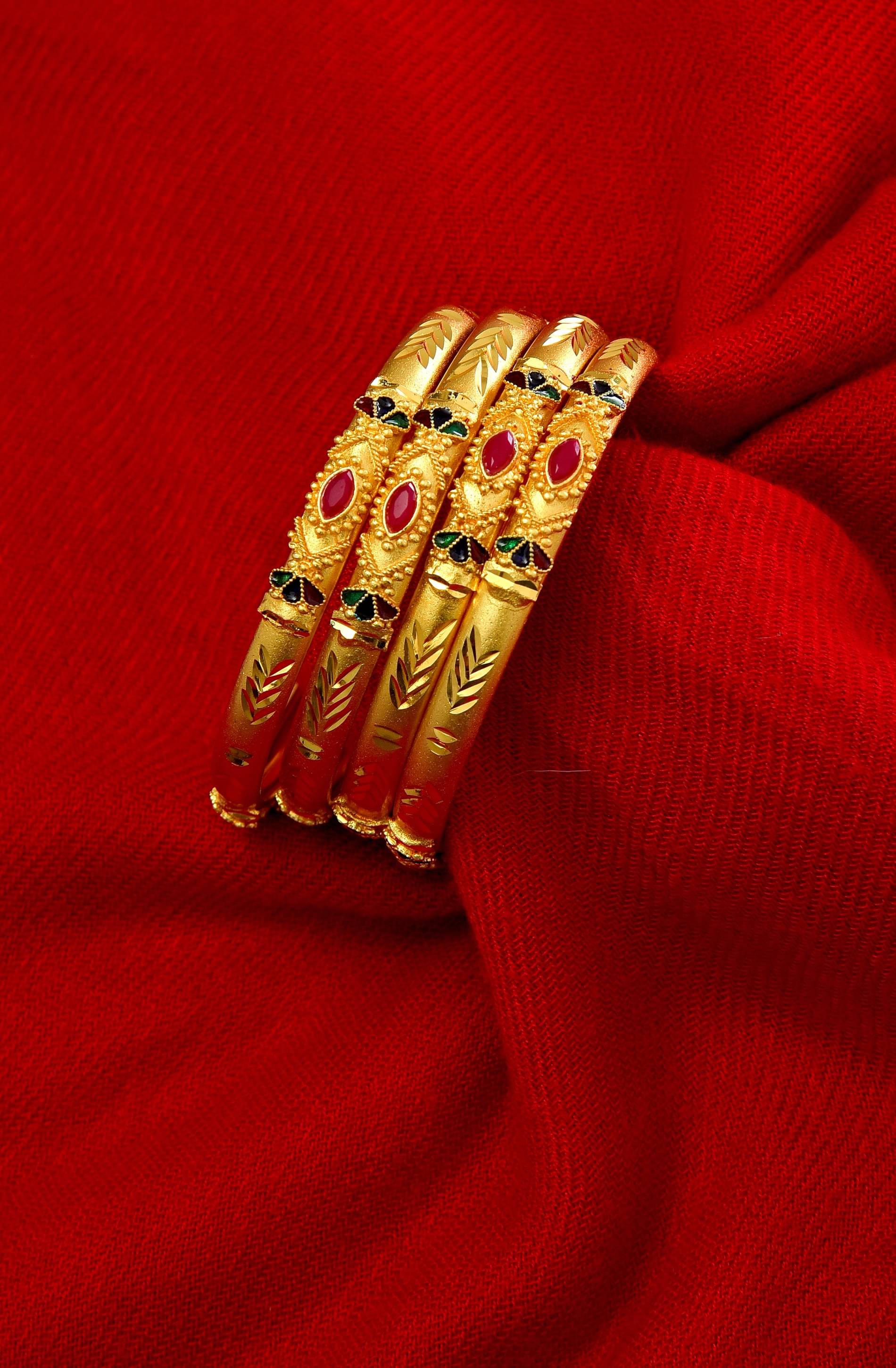 Yash Enterprise Gold Bangle Set ( Pack of 2 ) Yash Enterprise Gold Bangle Set ( Pack of 2 )