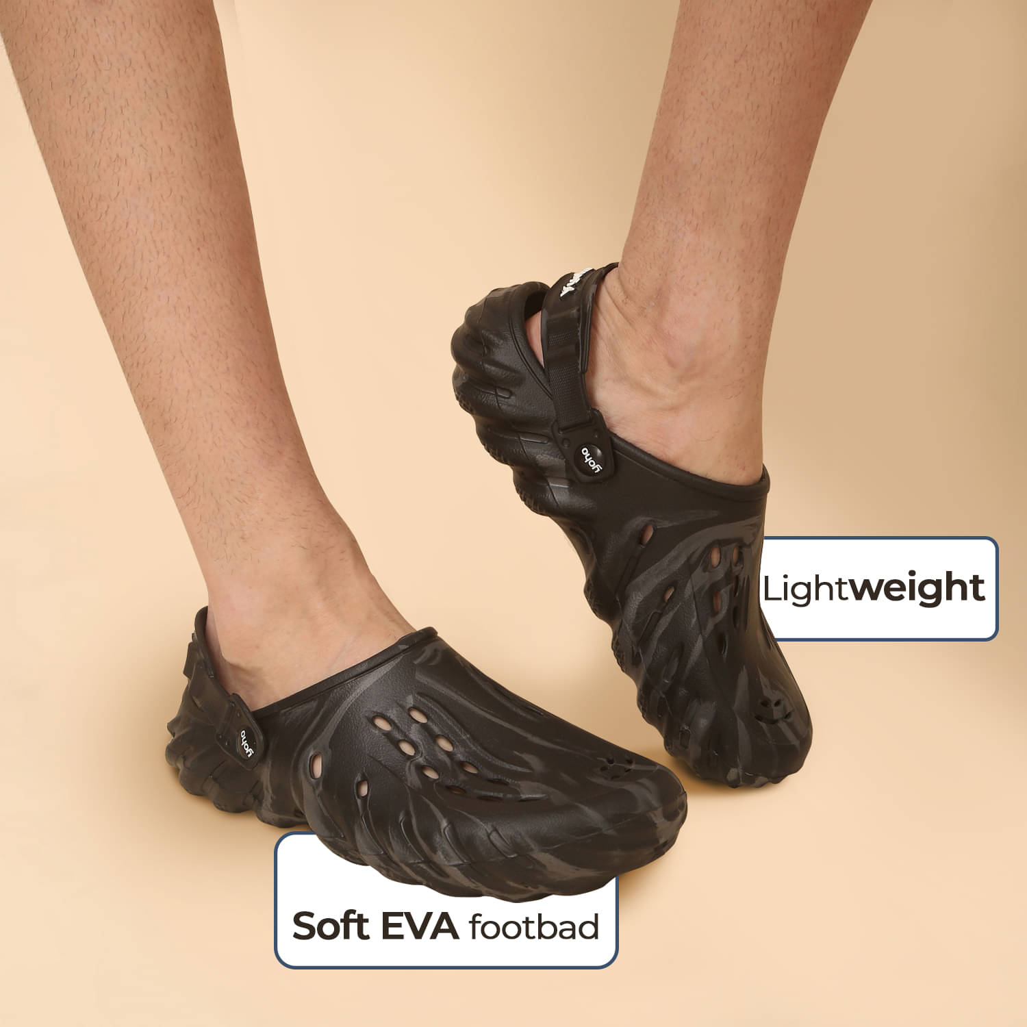    			Yoho - Black Men's Clogs