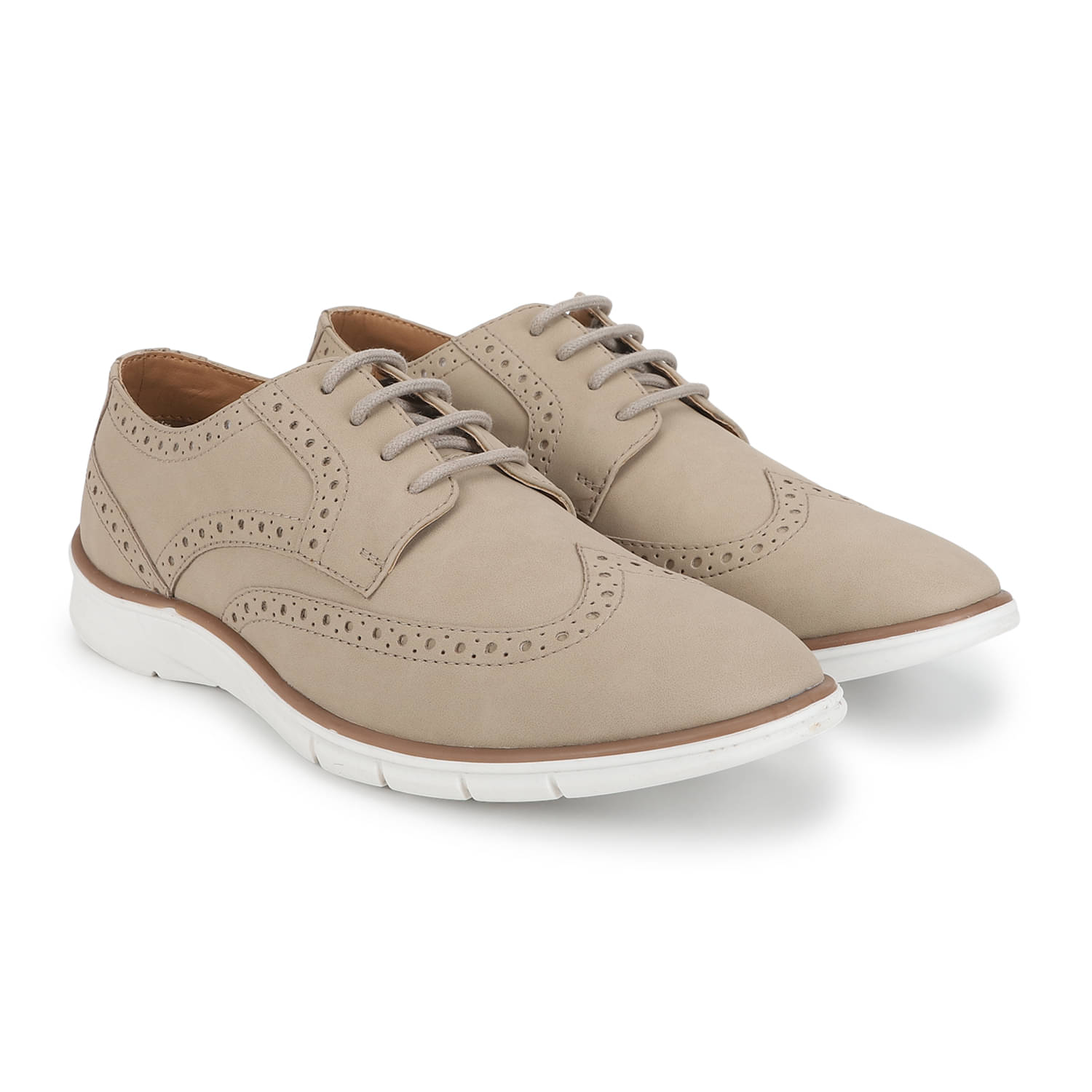     			Yoho Brogue Beige Men's Outdoor Shoes
